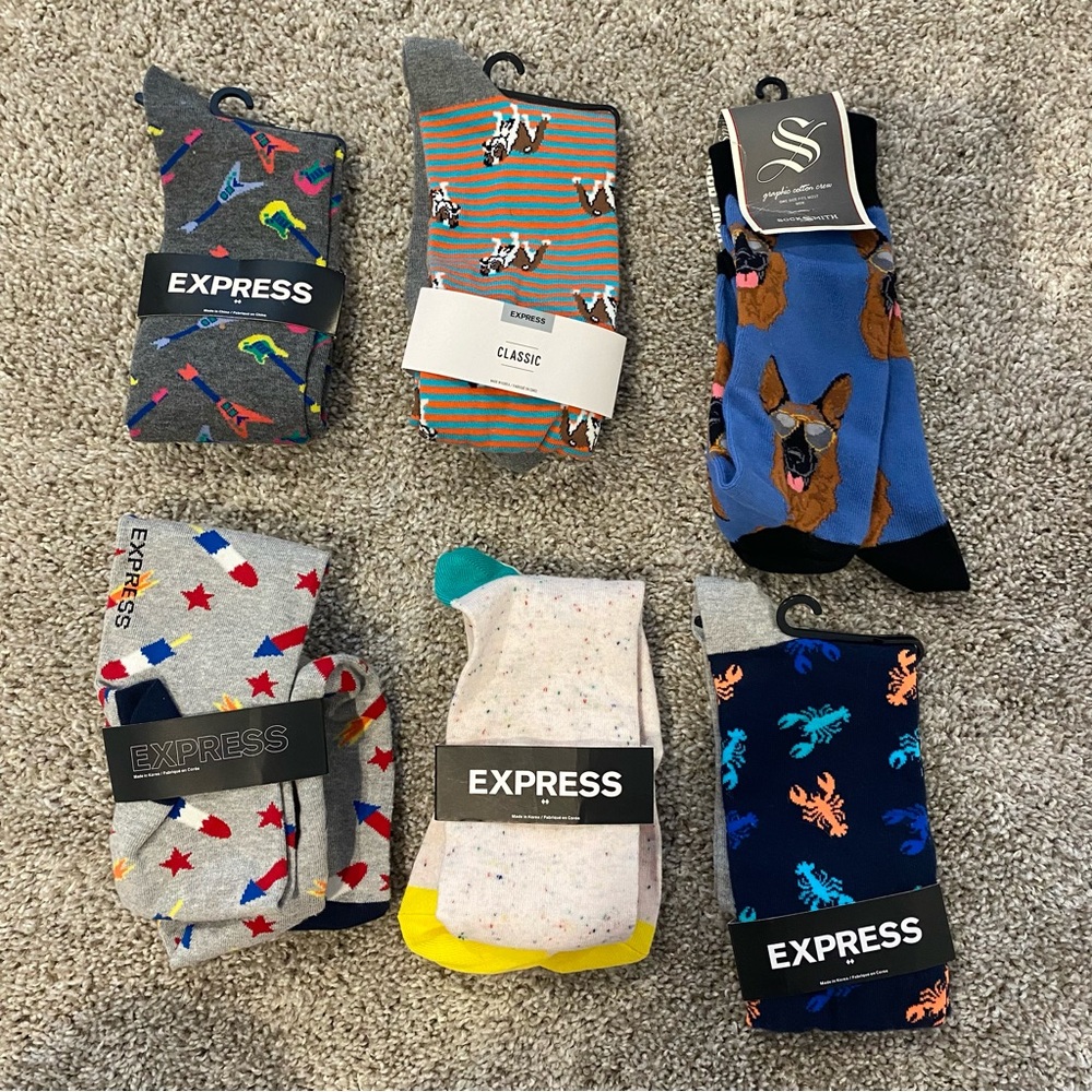 Express Men's Vibrant Patterned Socks Collection